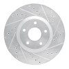 R1 07-17 Nissan Juke Front Right Drilled & Slotted Silver Brake Rotor