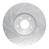 R1 07-17 Nissan Juke Front Right Drilled & Slotted Silver Brake Rotor