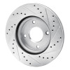 R1 07-14 Nissan Versa Front Left Drilled & Slotted Silver Brake Rotor