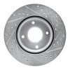 R1 07-14 Nissan Versa Front Left Drilled & Slotted Silver Brake Rotor