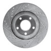 R1 02-06 Infiniti I35 Front Right Drilled & Slotted Silver Brake Rotor