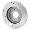 R1 99-01 Infiniti I30 Front Left Drilled & Slotted Silver Brake Rotor
