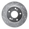 R1 96-98 Nissan 240SX Front Left Drilled & Slotted Silver Brake Rotor