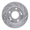 R1 94-96 Nissan 240SX Front Right Drilled & Slotted Silver Brake Rotor