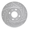 R1 91-94 Nissan NX Front Right Drilled & Slotted Silver Brake Rotor