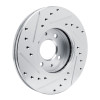 R1 91-94 Nissan NX Front Right Drilled & Slotted Silver Brake Rotor
