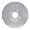 R1 91-94 Nissan NX Front Right Drilled & Slotted Silver Brake Rotor