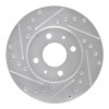 R1 91-94 Nissan SENTRA Front Left Drilled & Slotted Silver Brake Rotor