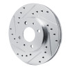 R1 91-94 Nissan SENTRA Front Left Drilled & Slotted Silver Brake Rotor