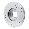 R1 91-94 Nissan SENTRA Front Left Drilled & Slotted Silver Brake Rotor