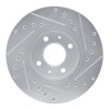 R1 91-94 Nissan SENTRA Front Left Drilled & Slotted Silver Brake Rotor