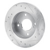 R1 90-06 Infiniti G20 Rear Left Drilled & Slotted Silver Brake Rotor