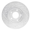 R1 89-90 Nissan 300ZX Front Right Drilled & Slotted Silver Brake Rotor