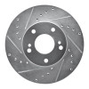 R1 89-90 Nissan 300ZX Front Left Drilled & Slotted Silver Brake Rotor