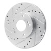 R1 89-90 Nissan 300ZX Front Left Drilled & Slotted Silver Brake Rotor