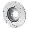 R1 89-90 Nissan 300ZX Front Left Drilled & Slotted Silver Brake Rotor