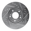 R1 89-90 Nissan 300ZX Front Left Drilled & Slotted Silver Brake Rotor