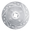 R1 88-88 Nissan Maxima Rear Right Drilled & Slotted Silver Brake Rotor