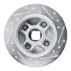 R1 88-88 Nissan Maxima Rear Left Drilled & Slotted Silver Brake Rotor