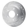R1 89-93 Nissan Maxima Rear Left Drilled & Slotted Silver Brake Rotor