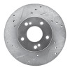 R1 89-99 Infiniti I30 Front Left Drilled & Slotted Silver Brake Rotor