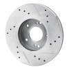 R1 89-99 Infiniti I30 Front Left Drilled & Slotted Silver Brake Rotor
