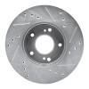 R1 89-99 Infiniti I30 Front Left Drilled & Slotted Silver Brake Rotor