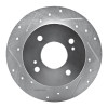 R1 89-98 Nissan 240SX Rear Left Drilled & Slotted Silver Brake Rotor