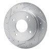 R1 89-98 Nissan 240SX Rear Left Drilled & Slotted Silver Brake Rotor