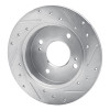R1 89-98 Nissan 240SX Rear Left Drilled & Slotted Silver Brake Rotor