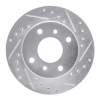 R1 89-96 Nissan 240SX Front Right Drilled & Slotted Silver Brake Rotor