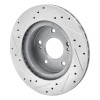 R1 87-89 Nissan 300ZX Rear Right Drilled & Slotted Silver Brake Rotor