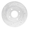 R1 85-89 Nissan STANZA Front Right Drilled & Slotted Silver Brake Rotor