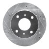 R1 85-89 Nissan STANZA Front Left Drilled & Slotted Silver Brake Rotor