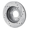 R1 85-89 Nissan STANZA Front Left Drilled & Slotted Silver Brake Rotor