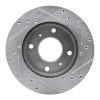 R1 85-89 Nissan STANZA Front Left Drilled & Slotted Silver Brake Rotor