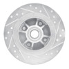R1 84-87 Nissan Maxima Rear Left Drilled & Slotted Silver Brake Rotor