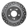 R1 84-88 Nissan 300ZX Turbo Rear Left Drilled & Slotted Silver Brake Rotor
