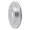 R1 82-86 Nissan STANZA Front Right Drilled & Slotted Silver Brake Rotor