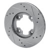 R1 82-86 Nissan STANZA Front Left Drilled & Slotted Silver Brake Rotor