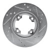 R1 82-86 Nissan STANZA Front Left Drilled & Slotted Silver Brake Rotor