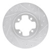 R1 81-88 Nissan Maxima Front Right Drilled & Slotted Silver Brake Rotor