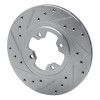 R1 81-88 Nissan Maxima Front Left Drilled & Slotted Silver Brake Rotor