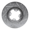 R1 81-88 Nissan Maxima Front Left Drilled & Slotted Silver Brake Rotor