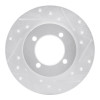 R1 74-75 Nissan 610 Front Right Drilled & Slotted Silver Brake Rotor