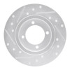 R1 74-75 Nissan 610 Front Right Drilled & Slotted Silver Brake Rotor