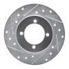 R1 74-75 Nissan 710 Front Left Drilled & Slotted Silver Brake Rotor