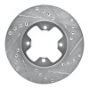 R1 79-83 Nissan 280ZX Front Right Drilled & Slotted Silver Brake Rotor