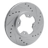 R1 79-83 Nissan 280ZX Front Right Drilled & Slotted Silver Brake Rotor