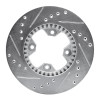 R1 79-83 Nissan 280ZX Front Right Drilled & Slotted Silver Brake Rotor